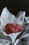 Uncooked ground meat, Homemade minced beef