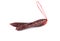 Uncooked homemade dried sweet Chinese pork sausage with rope on white background