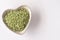 Uncooked Jade Rice in a Heart Shape