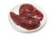 Uncooked kangaroo meat steaks