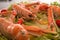 Uncooked Orange Lobsters, Aquatic Crustaceans inside White Tray