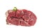 Uncooked organic shin of beef meat isolated