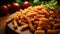 Uncooked rigatoni pasta: Rows of cylindrical tubes, awaiting transformation in boiling water