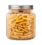 Uncooked Rotini in a Glass Jar