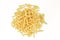 Uncooked spiral italian pasta. Fusilli isolatd on white background