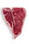 Uncooked T-Bone Steak on White Background