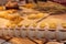 Uncooked Tortellini Italian Pasta Shown on Wooden Cylinder