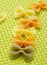 Uncooked vegetables farfalle