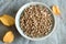 Uncooked Whole Grain Milling Rye in a Bowl