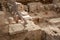 Uncovering ancient town excavation at Syntagma Metro Station in Athens, Greece. Overhead view