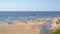 Uncrowded summer beach on the shores of the cold Baltic Sea