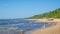 Uncrowded summer beach on the shores of the cold Baltic Sea