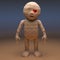 Undead Egyptian mummy monster stands still, 3d illustration