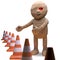 Undead Egyptian mummy is responsible for all the traffic cones, 3d illustration