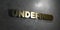 Undefined - Gold text on black background - 3D rendered royalty free stock picture