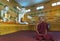 Undefined Monk meditate at the Shwethalyaung Buddha on January 06, 2011