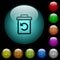 Undelete icons in color illuminated glass buttons