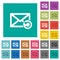 Undelete mail square flat multi colored icons