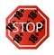 Under 18 years old prohibitory stop sign for adults only Number eighteen on a red