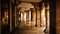 Under the arcades on a street in Santiago de Compostela