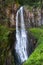 Under big jungle waterfall Giant. tropical landscape of Abkhazia. Vertical
