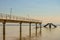 Under construction bridge and pier at Inhaca or Inyaka Island near Portuguese Island in Maputo Mozambique