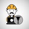 Under construction laptop worker jackhammer