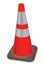 Under construction orange traffic cone white background