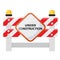 Under construction sign, professional outdoor warning border