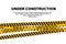 Under construction tape or ribbon banner. Yellow vector illustration. Black vector attention caution sign. Yellow warning tape.