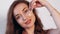under eye moisturizing beauty procedure pads woman