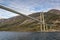 Under the Lysefjord Bridge, boat perspective. Oanes, Norway