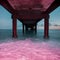 Under A Pier Bridge Summer Beach Resting Concept