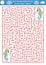 Under the sea geometrical maze for kids with seahorse. Ocean preschool printable activity. Water labyrinth game or puzzle. Help