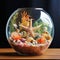 Under the Sea: A Glass Terrarium Filled with Seashells and Coral