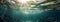 under sea water ,green blue wave sunlight reflection in ocean