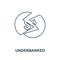 Underbanked icon outline style. Thin line design from fintech icons collection. Pixel perfect underbanked icon for web