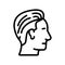 undercut hairstyle male line icon vector illustration