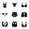 Undergarment icons set, simple style