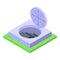 Underground bomb shelter icon isometric vector. Nuclear room