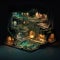 Underground Cities subterranean urban environments with intricate tunnels underground AI Isometric