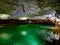 Underground lake with stalactites