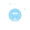 Underground, Metro or Subway Flat Vector Illustration, Icon. Light Blue Monochrome Design. Editable Stroke