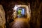 Underground mine passage with light
