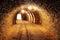 Underground mine tunnel, mining industry