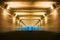 underground pedestrian crossing in the city illuminated by artificial light