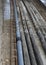 Underground pipes corrugated for optical fiber and power cables