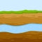 Underground river. Flow of water in earth layer. Ground in cross section