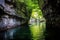 underground river in a limestone cavern