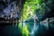 underground river in a limestone cavern